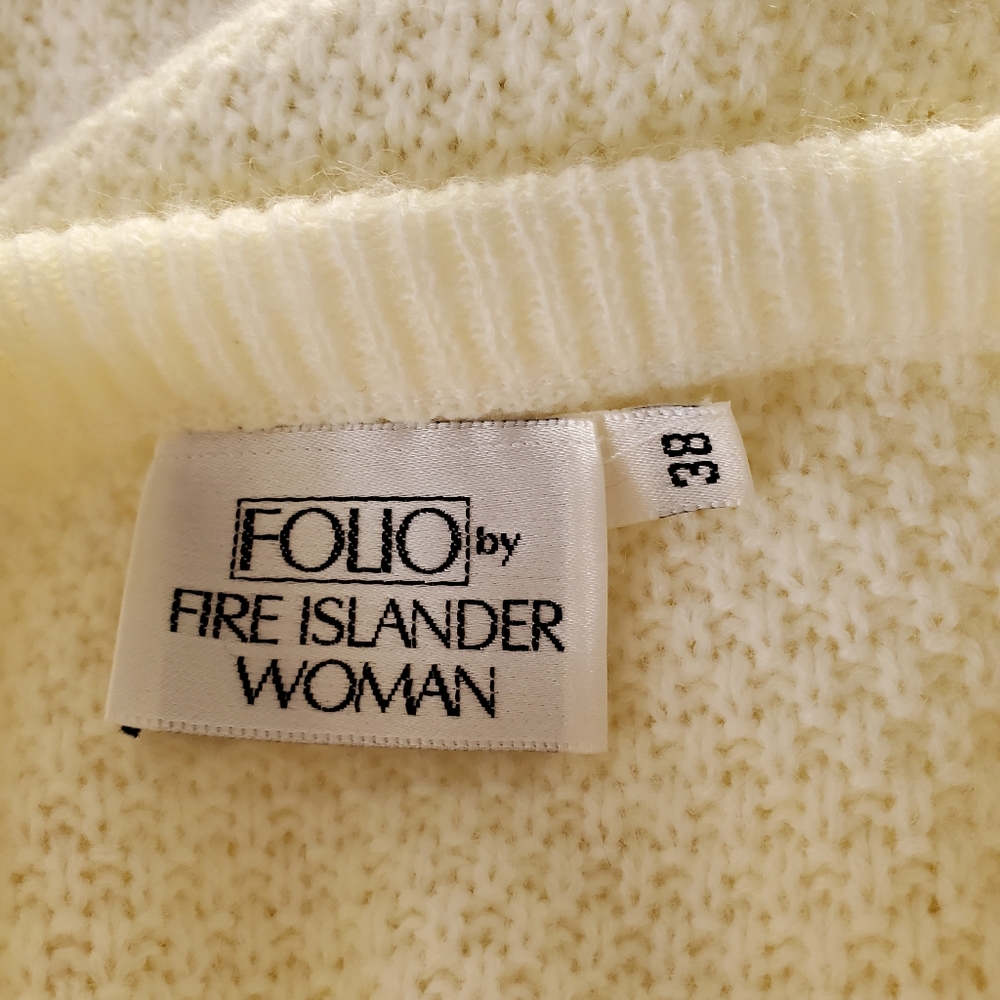 Vintage Folio By Fire Islander Sweater Vest  Women's Size XL Cream - Picture 9 of 10